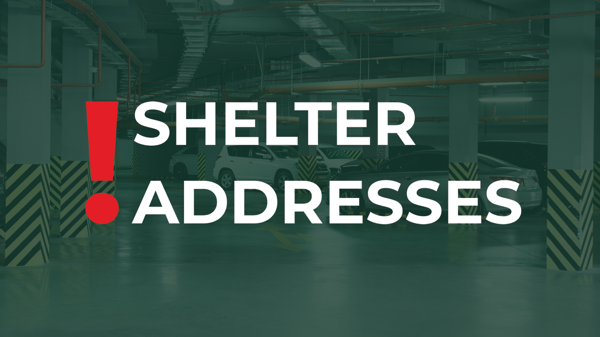 Shelter addresses in the Pearl parking lots.